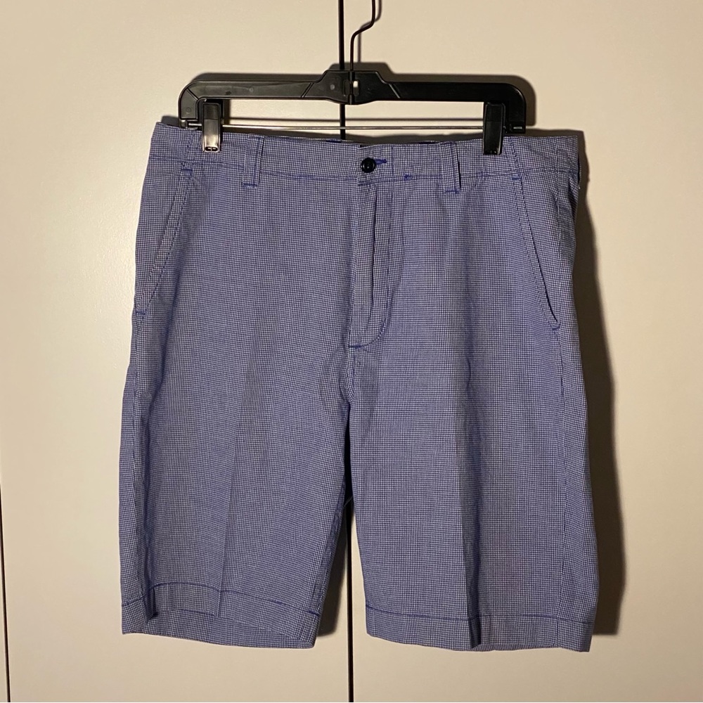 Cremieux Shorts William Style Sz 33 Blue Checkered Pattern